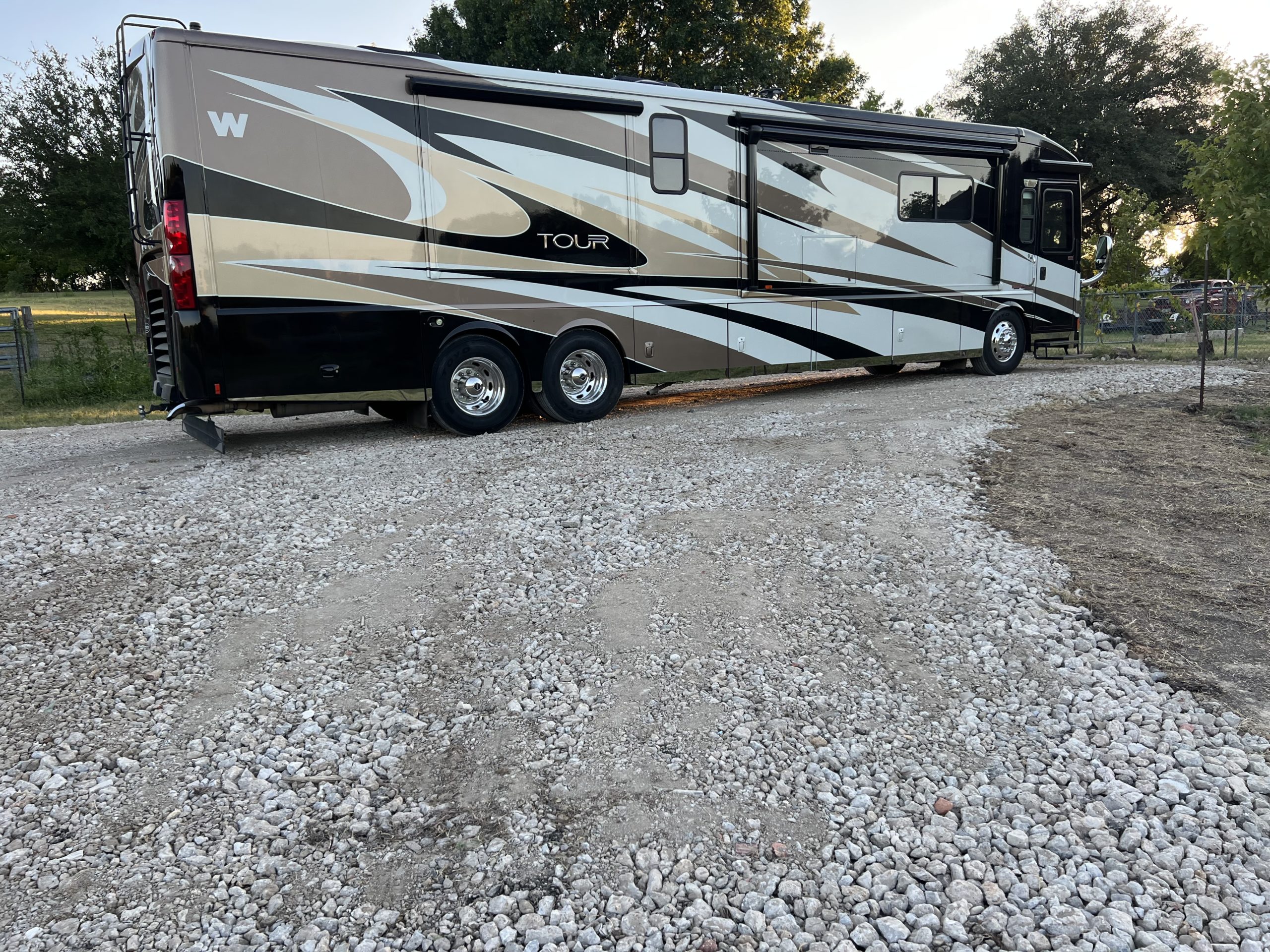 Gravel parking lot installation for RV and bus storage in Charlotte