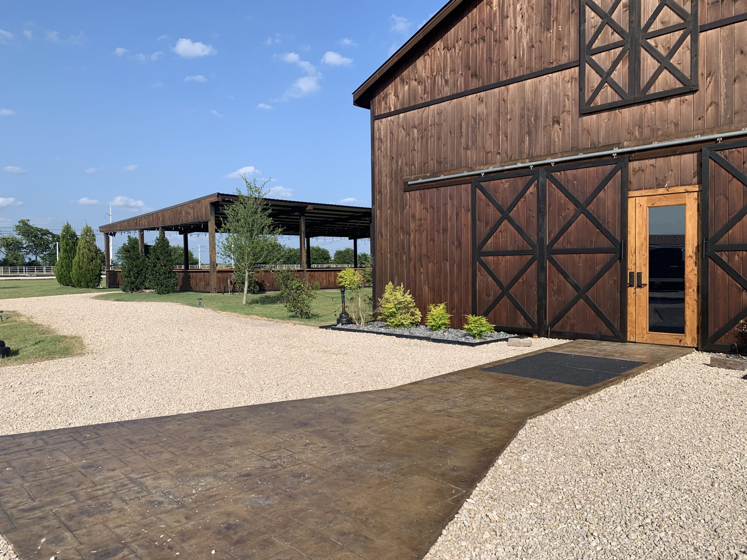 Gravel walkway installation at a wedding venue near Charlotte