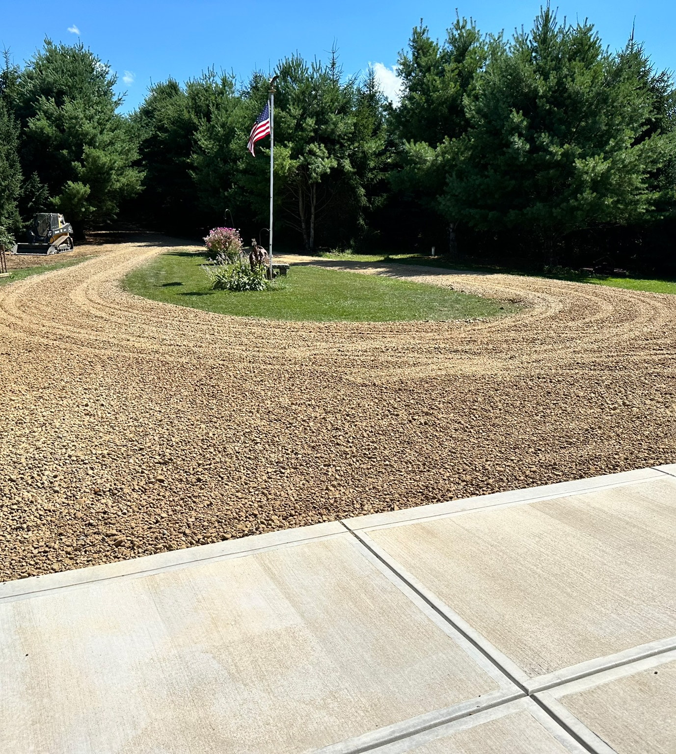 Finished gravel driveway installation in Charlotte